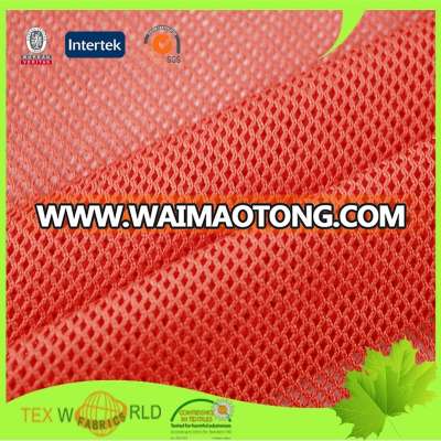 100% polyester light weight red mesh fabric for sportwear shoes