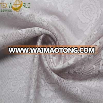 High quality floral jacquard mesh 88 nylon 12 spandex fabric for underwear/bra